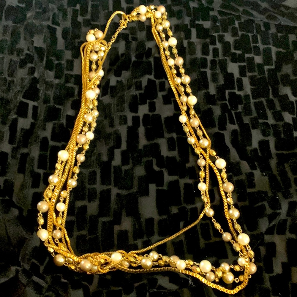 Long layered necklace with faux pearls by Adrienne vittadini